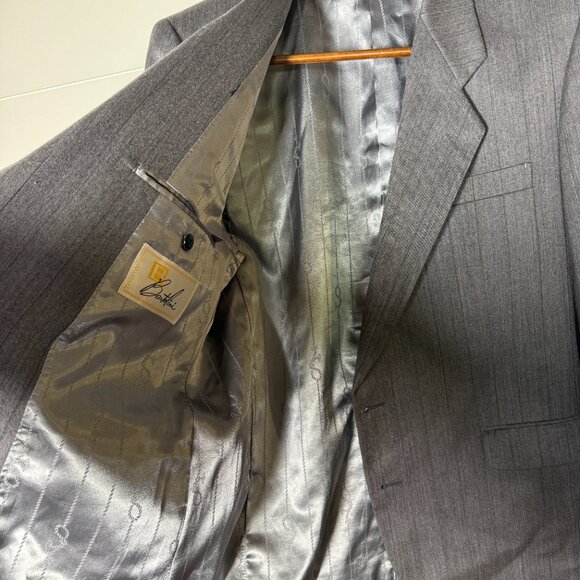 Bartolini 100% Wool Sportscoat, Blazer Gray Pinstripe Fully Lined Size 44S - Picture 6 of 10